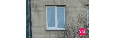 Пластиковое двустворчатое окно с одной глухой створкой в доме 137 серии